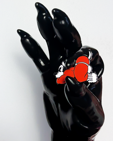 Arch Dog Enamel Pin (White)
