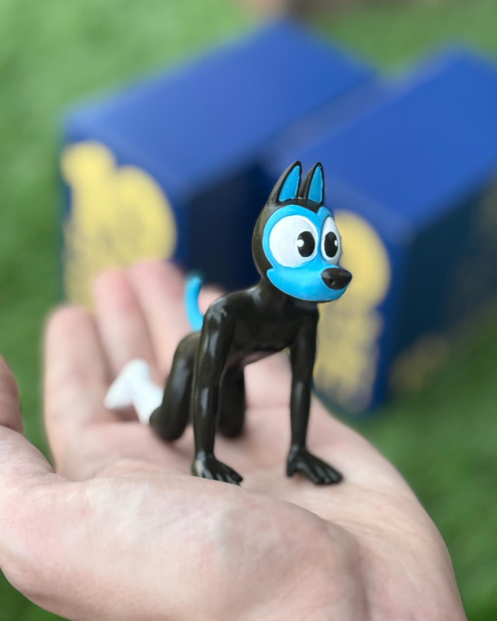 Blue Miniature Puppy Figure