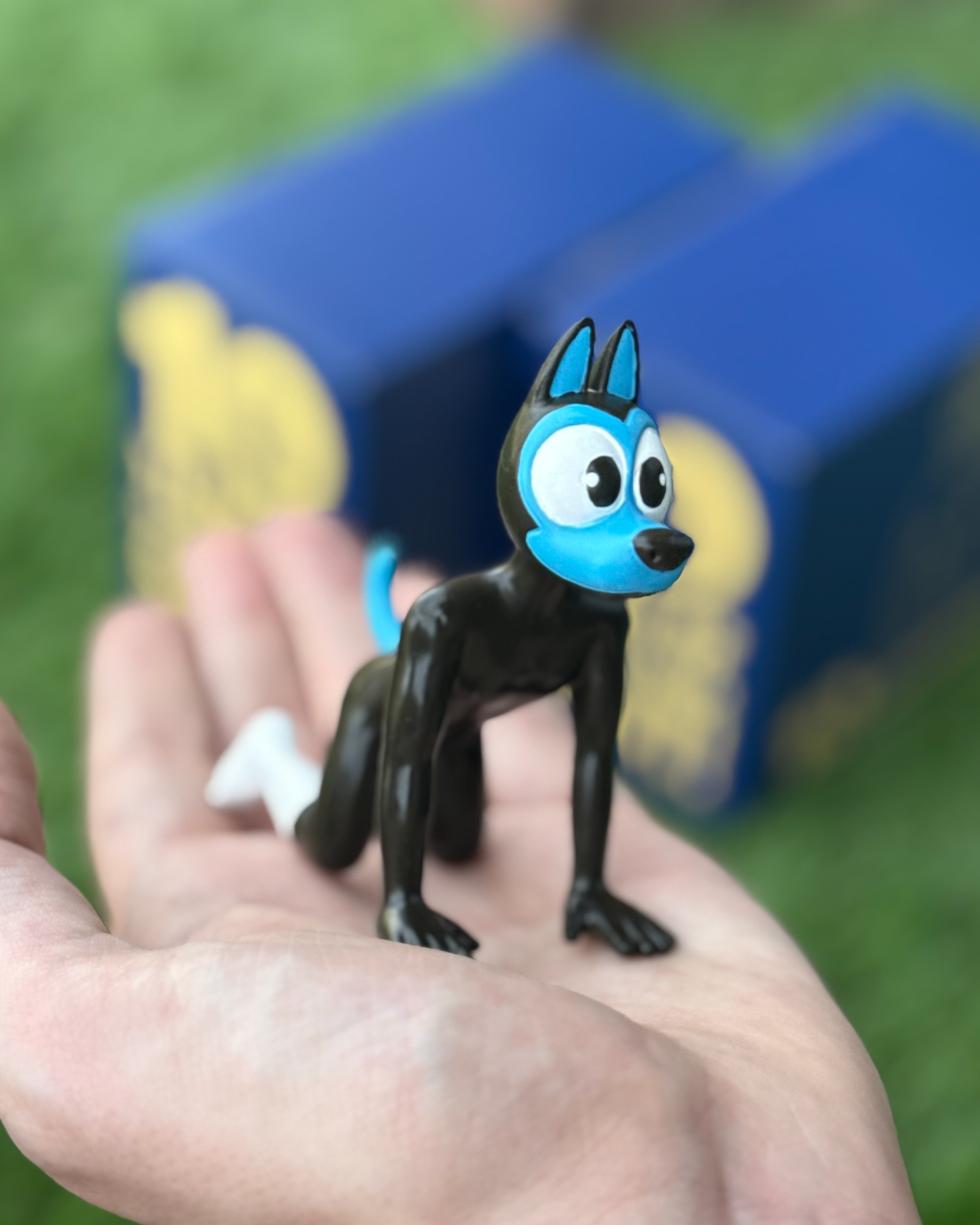 Blue Miniature Puppy Figure