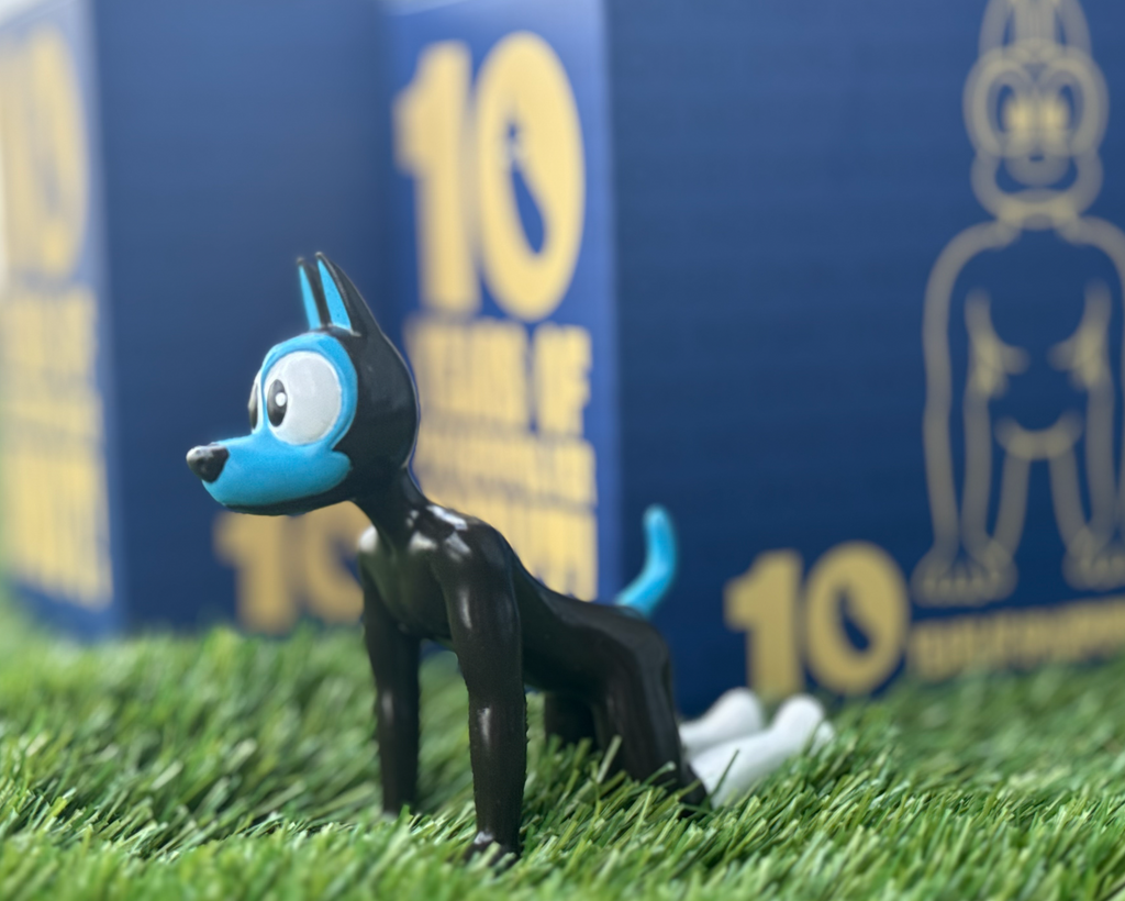 Blue Miniature Puppy Figure
