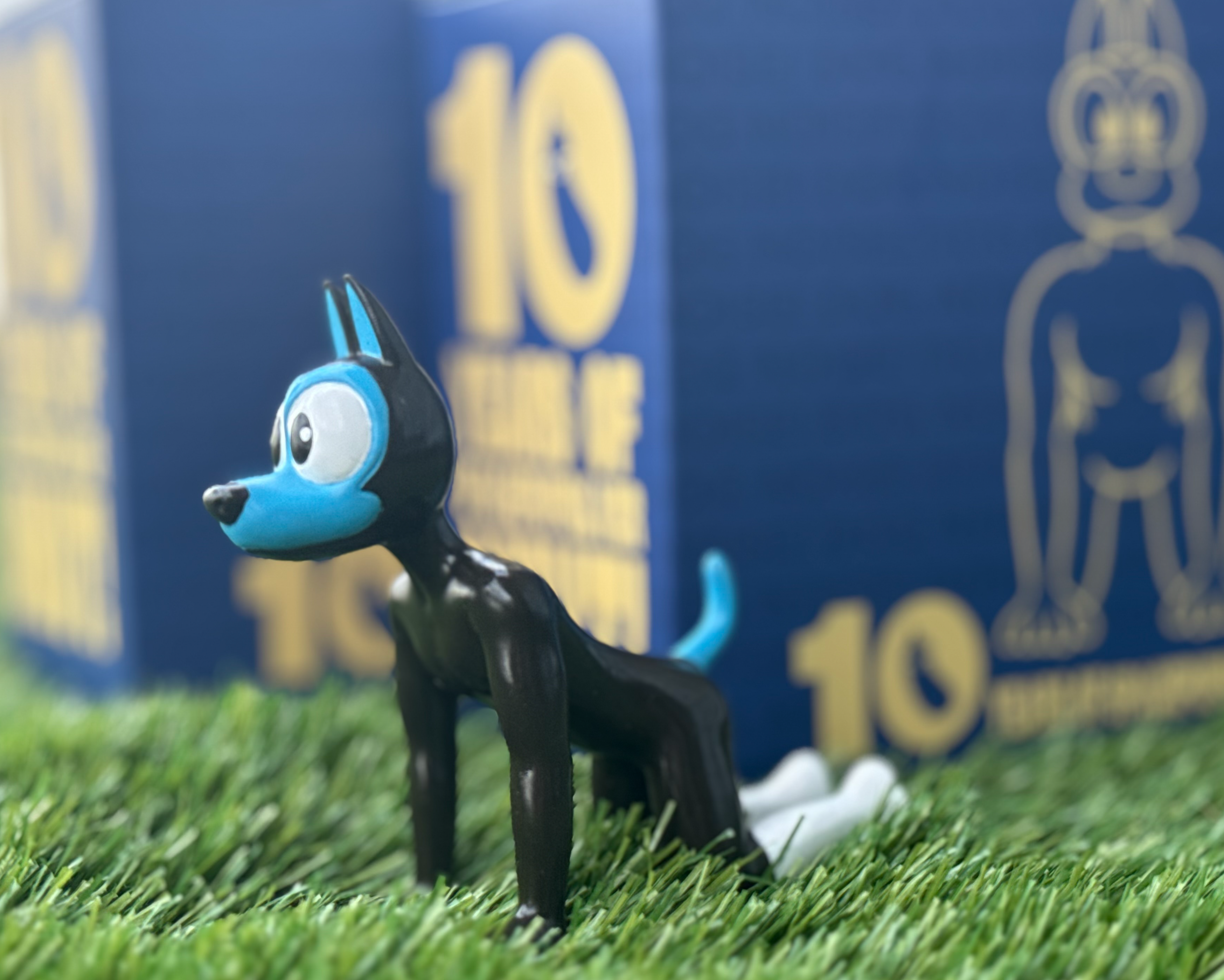 Blue Miniature Puppy Figure