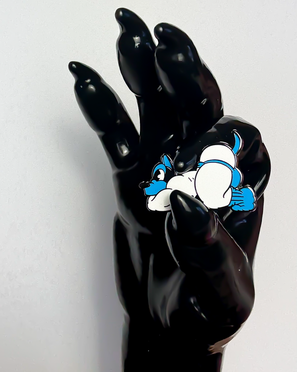 Arch Dog Enamel Pin (Blue)