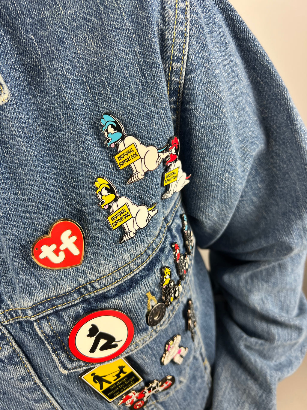 Emotional Support Dog Enamel Pin (RED)