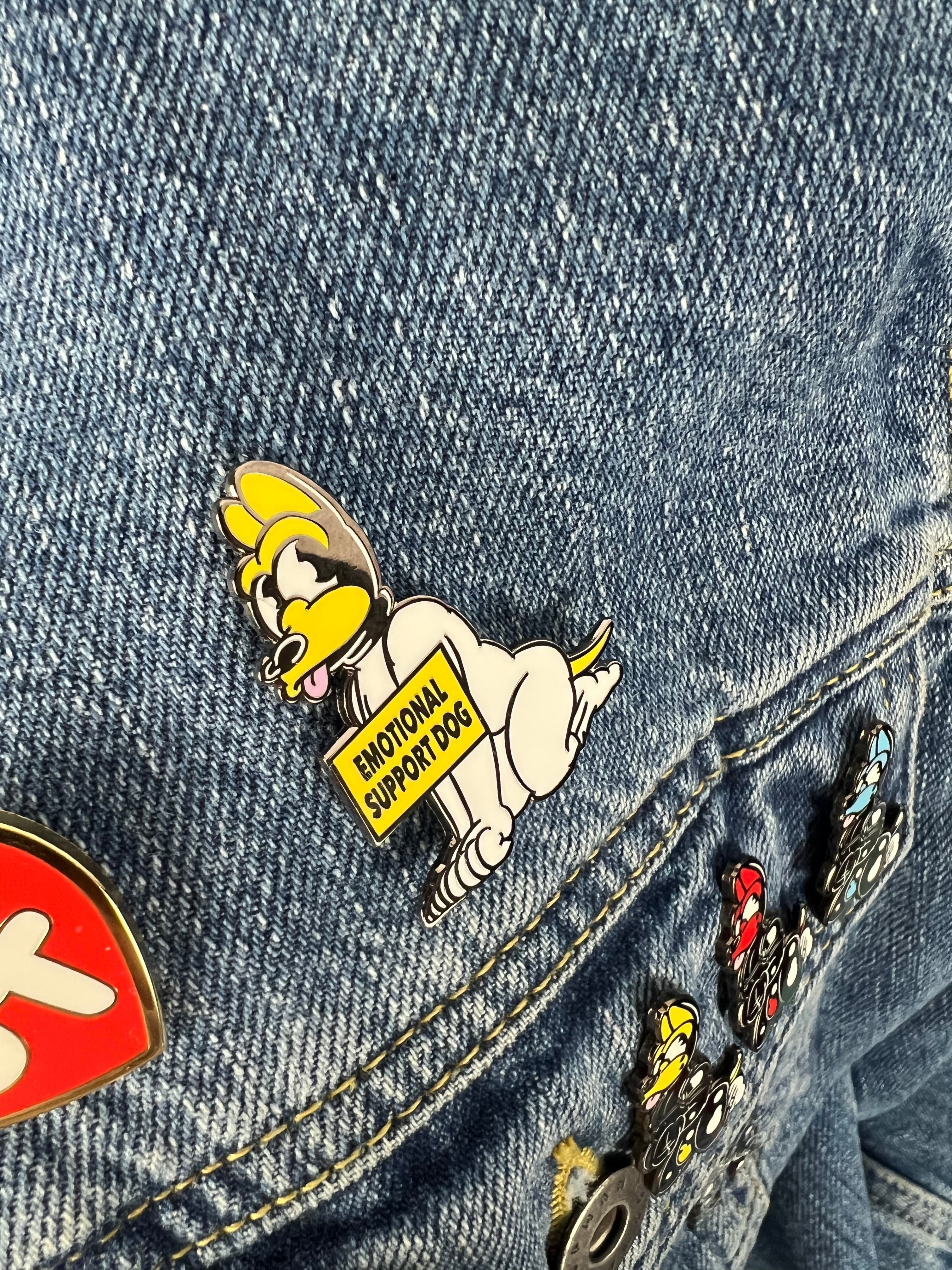 Emotional Support Dog Enamel Pin (YELLOW)