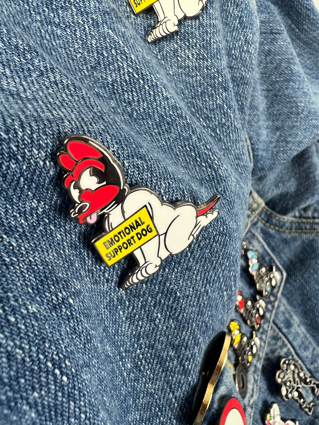 Emotional Support Dog Enamel Pin (RED)