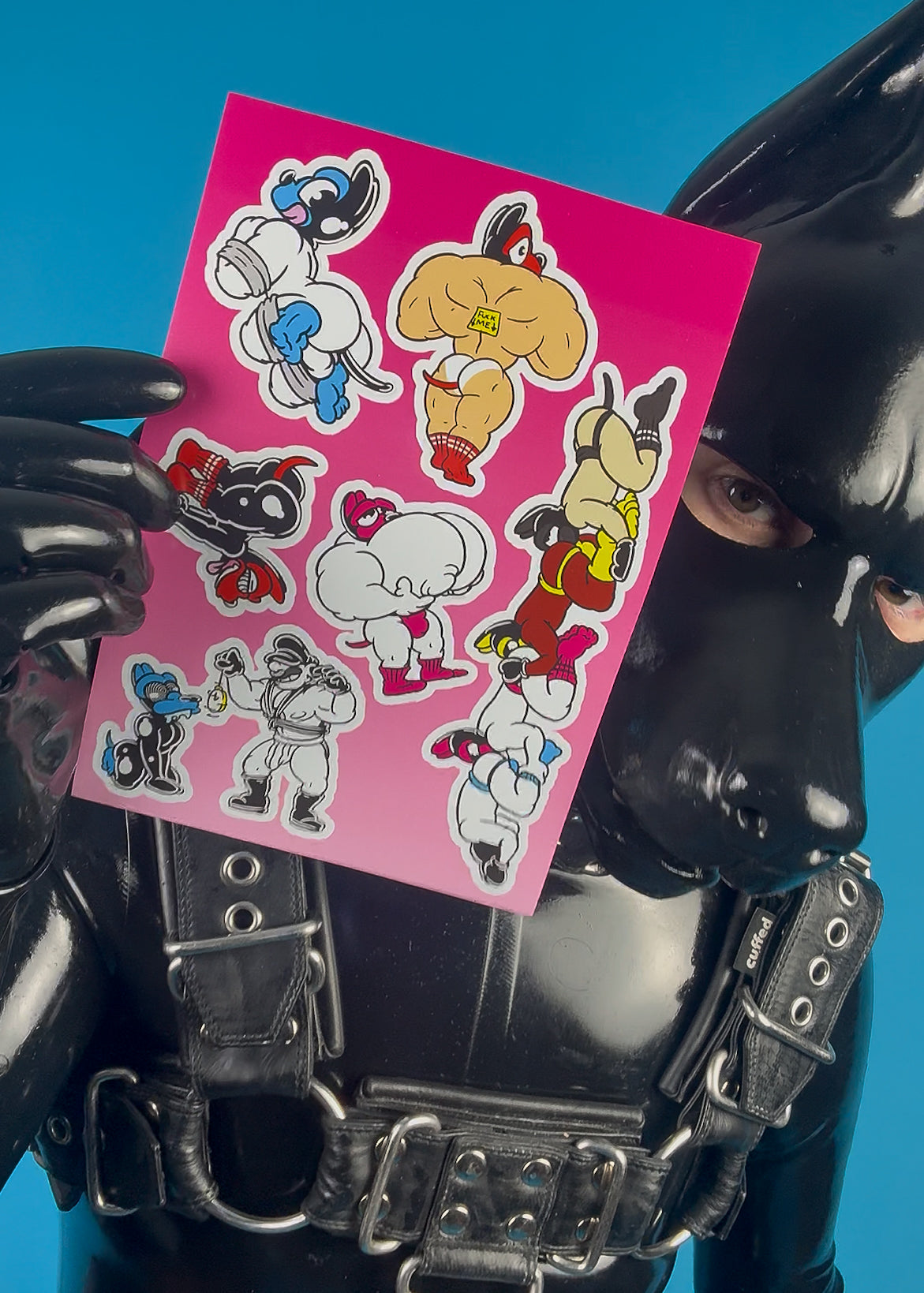 Puppy Sticker Sheet (A5/Pink)