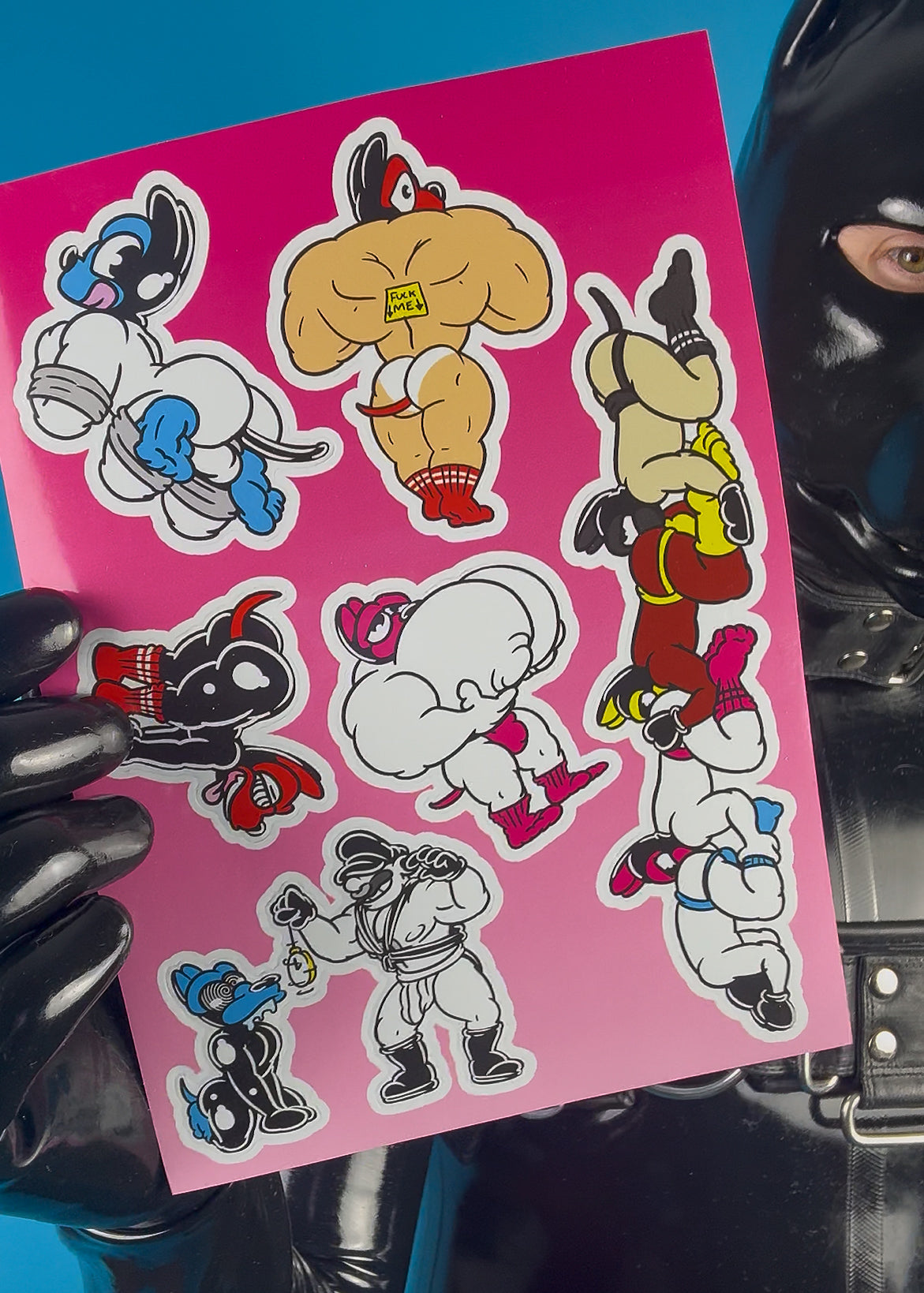 Puppy Sticker Sheet (A5/Pink)