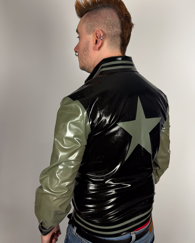 Platinum Latex Varsity Jacket