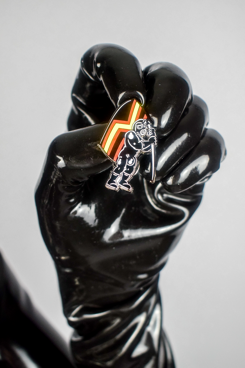 Rubber Pride Enamel Pin – SpacePupSilver