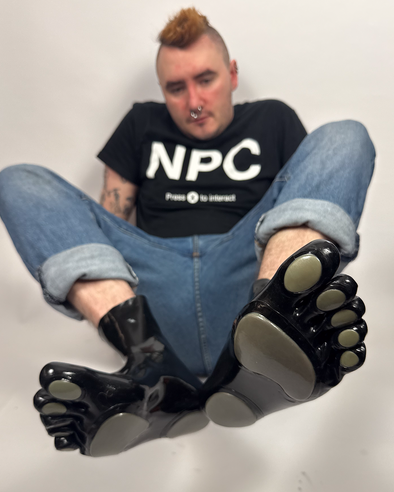 Silver Latex Toe Socks