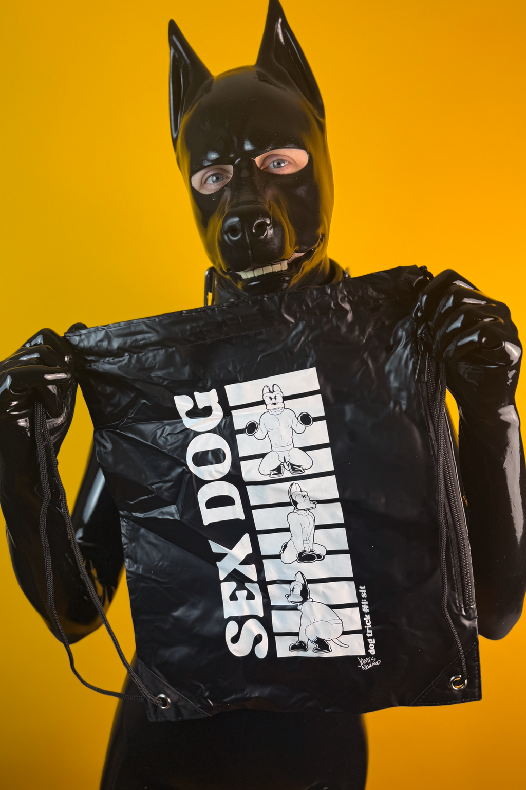 Sitting Dog Bag (PVC Drawstring)