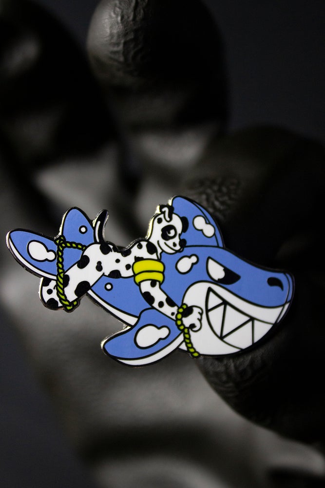 Shark Dog Enamel Pin