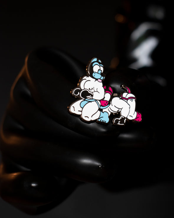 Butt Sniffing Dogs Enamel Pin