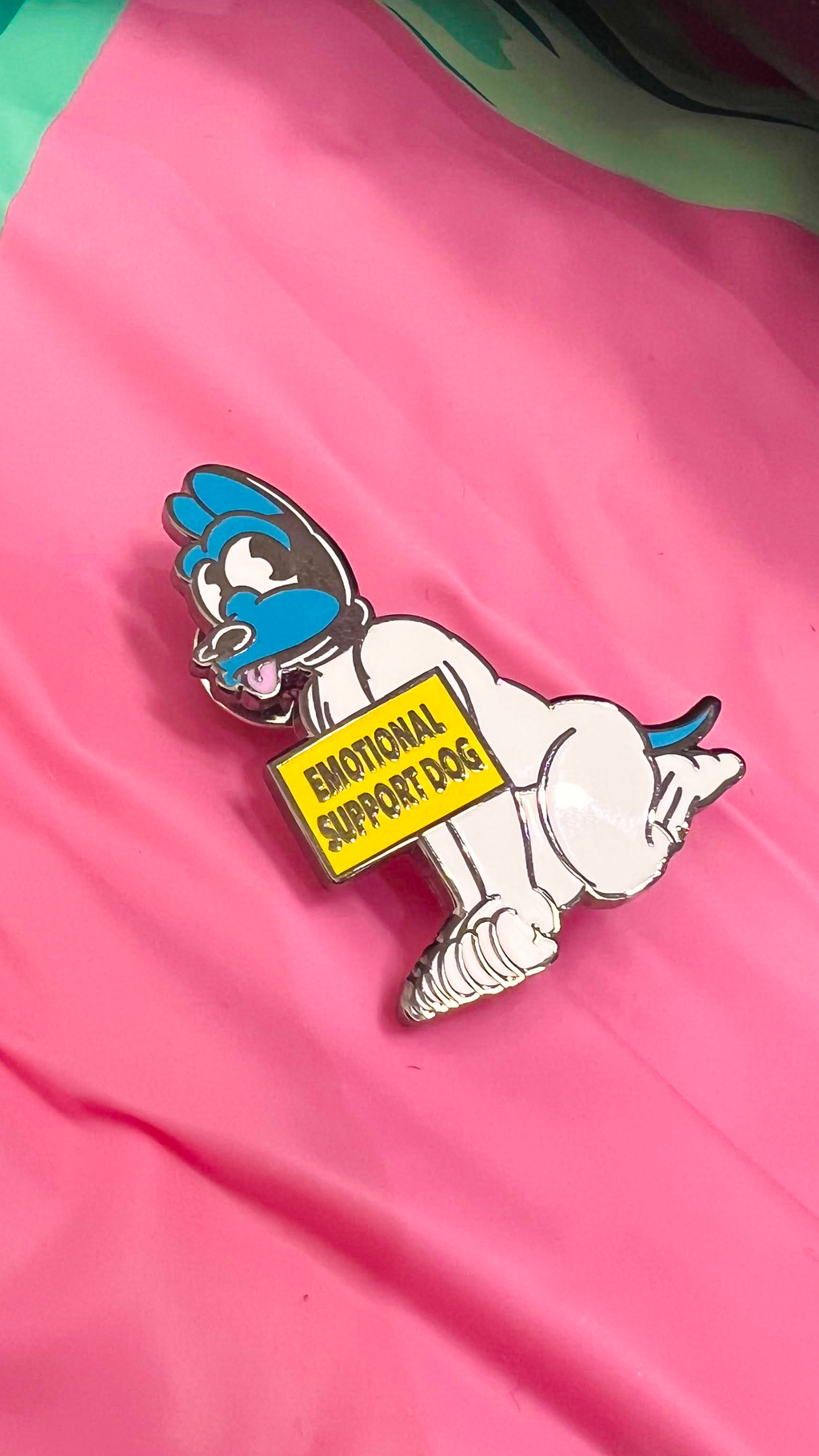 Emotional Support Dog Enamel Pin (BLUE)