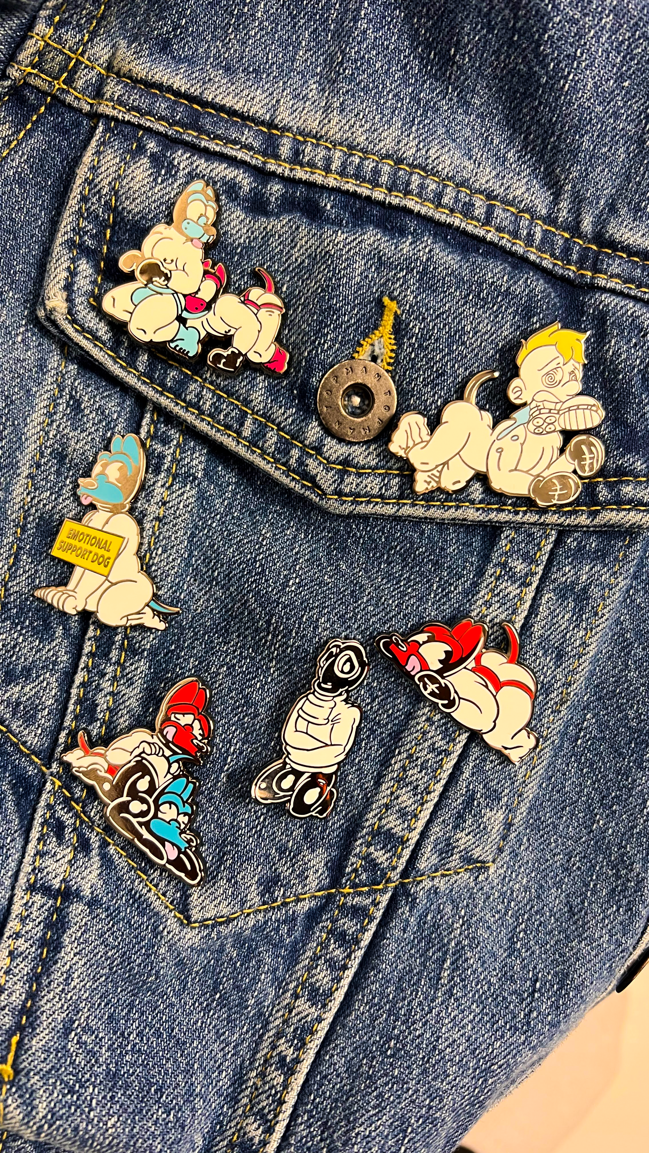 Dog Butt Sniff Enamel Pin