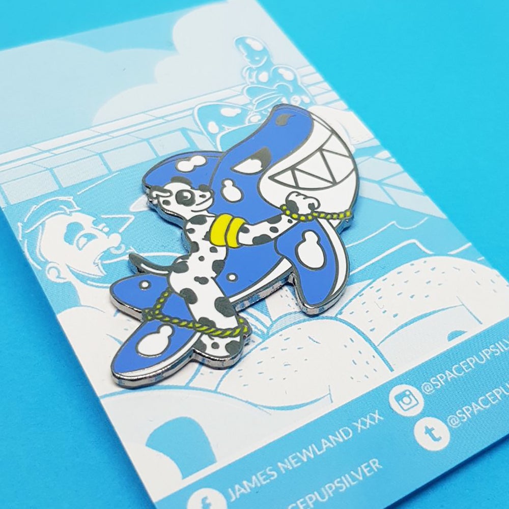 Shark Dog Enamel Pin