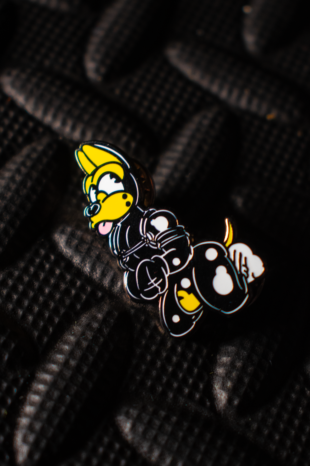 Rubber Dog Enamel Pin (YELLOW)